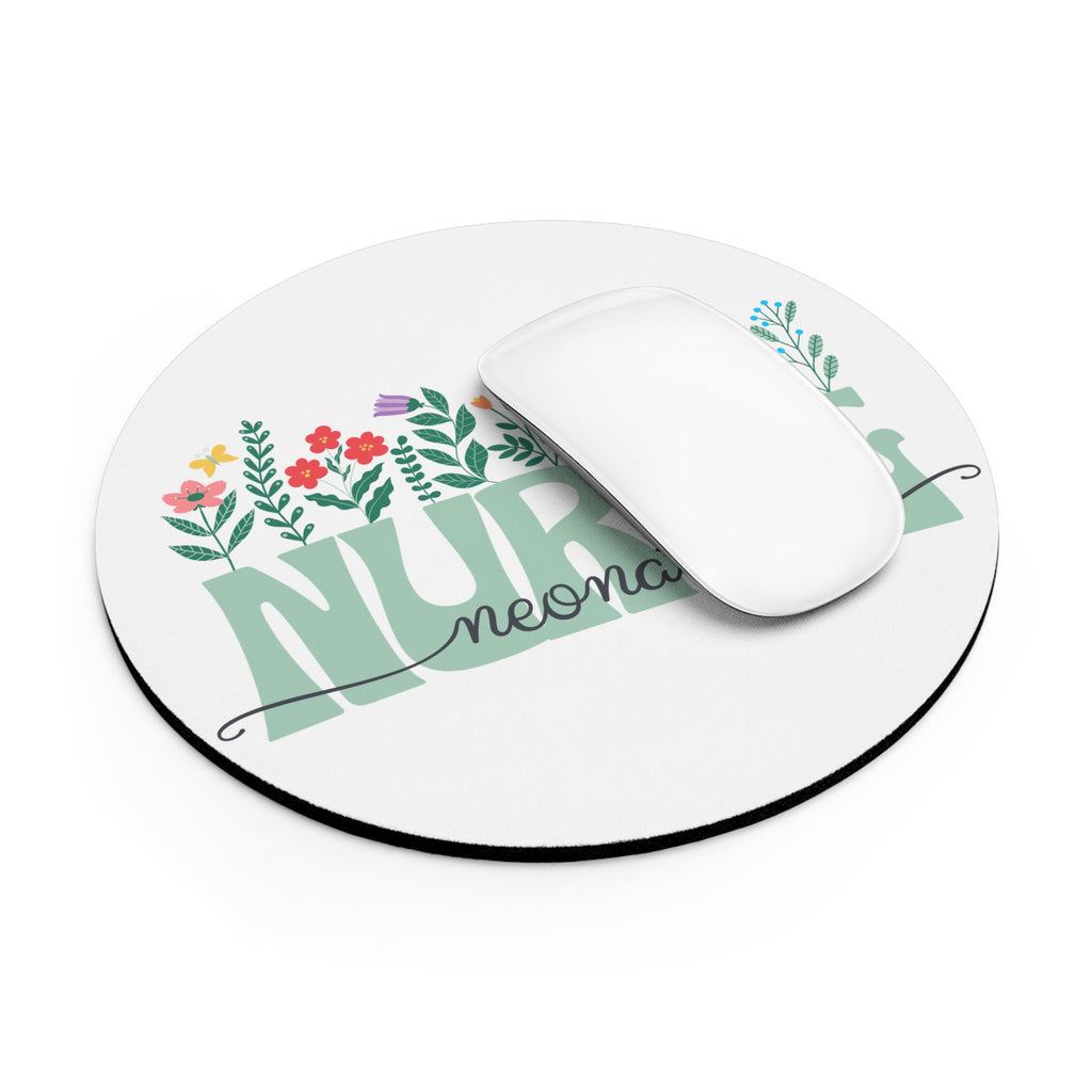 Neonatal Nurse Floral Mouse Pad