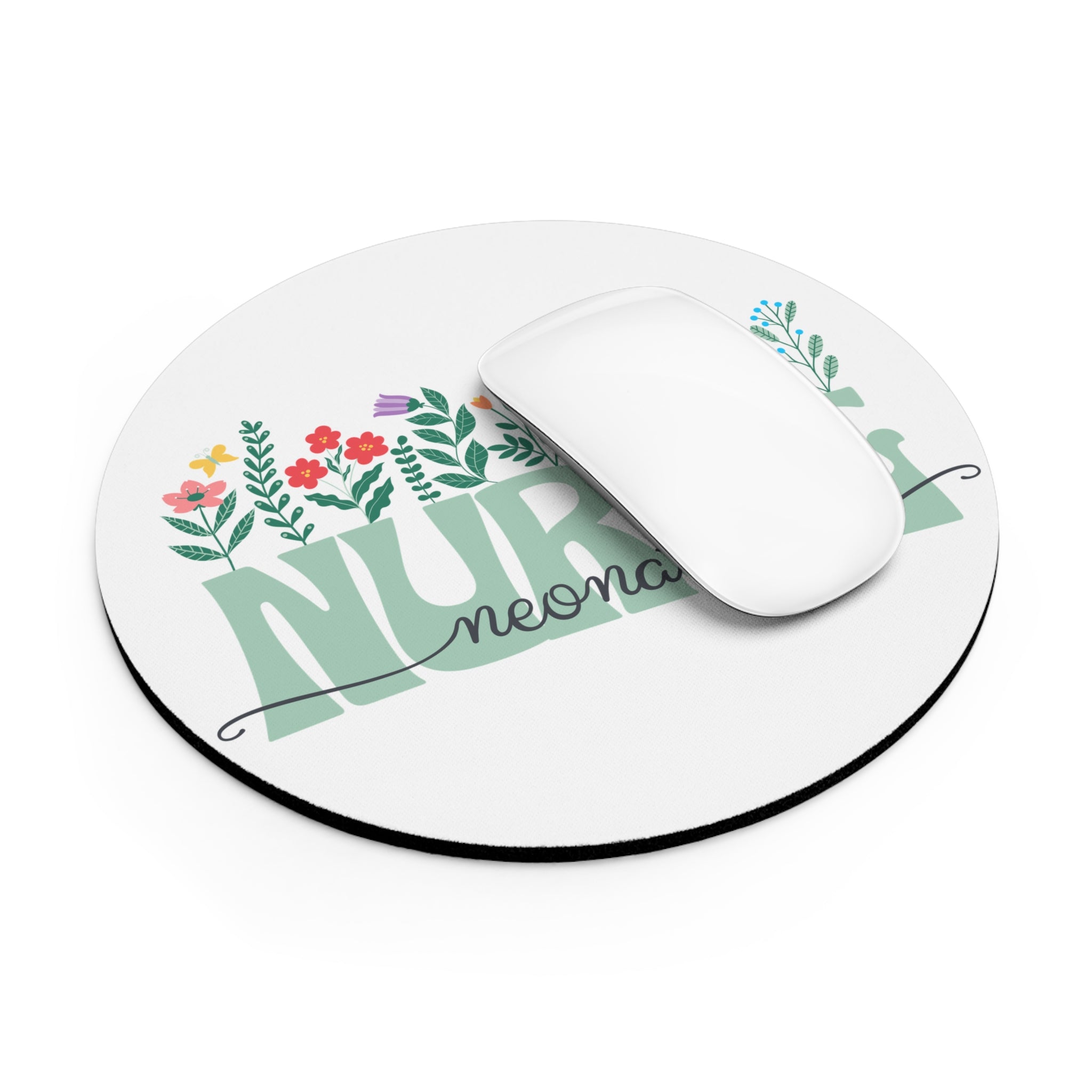 Neonatal Nurse Floral Mouse Pad