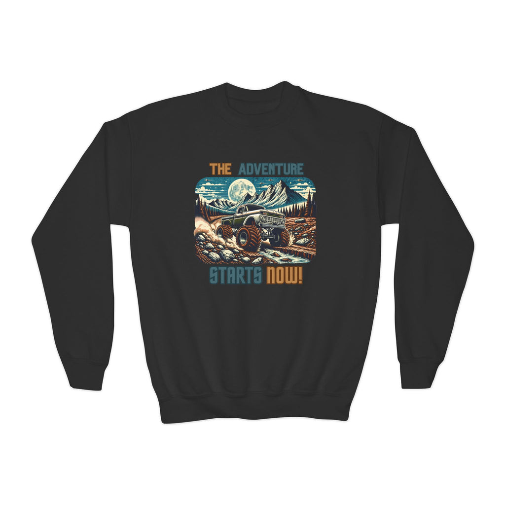 “The Adventure Starts Now” Youth Crewneck