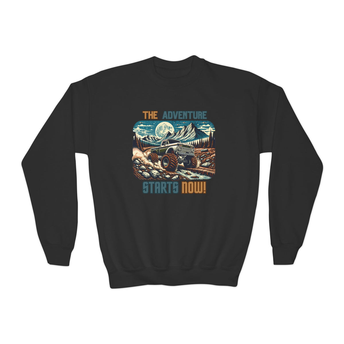“The Adventure Starts Now” Youth Crewneck