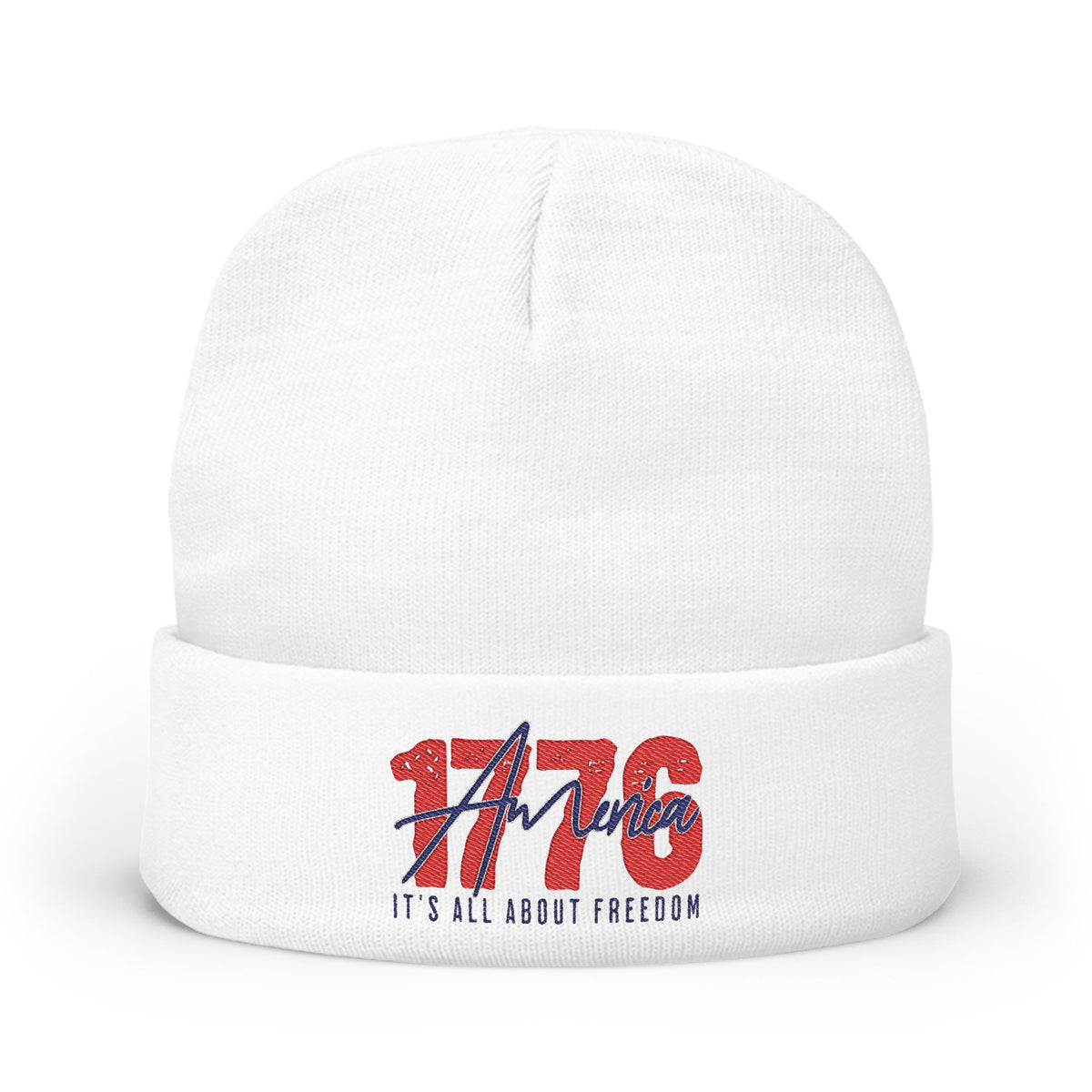 Embroidered '1776 America' Knit Beanie