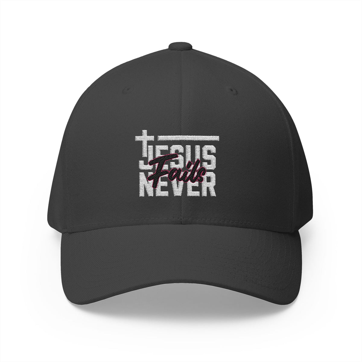 Embroidered 'Jesus Never Fails' Faith Baseball Hat