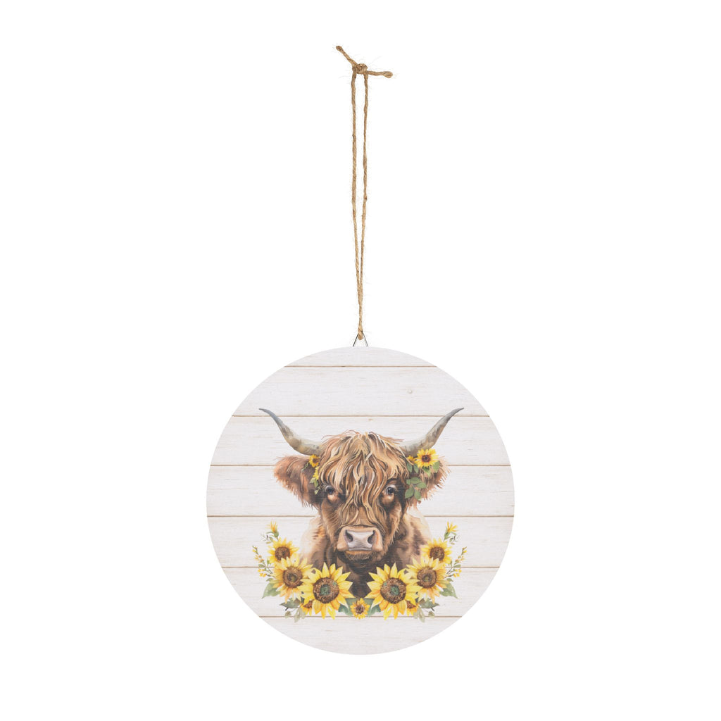 Sunflower Highland Cow Wall Decor