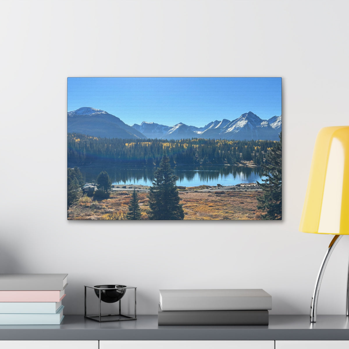 Mountain Lake Landscape Canvas