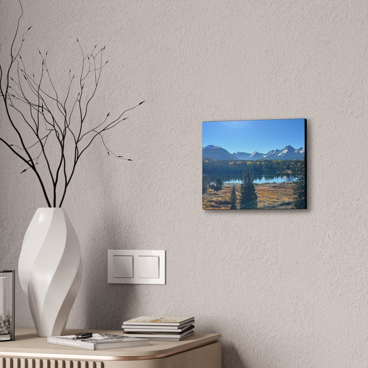 Mountain Lake Landscape Canvas