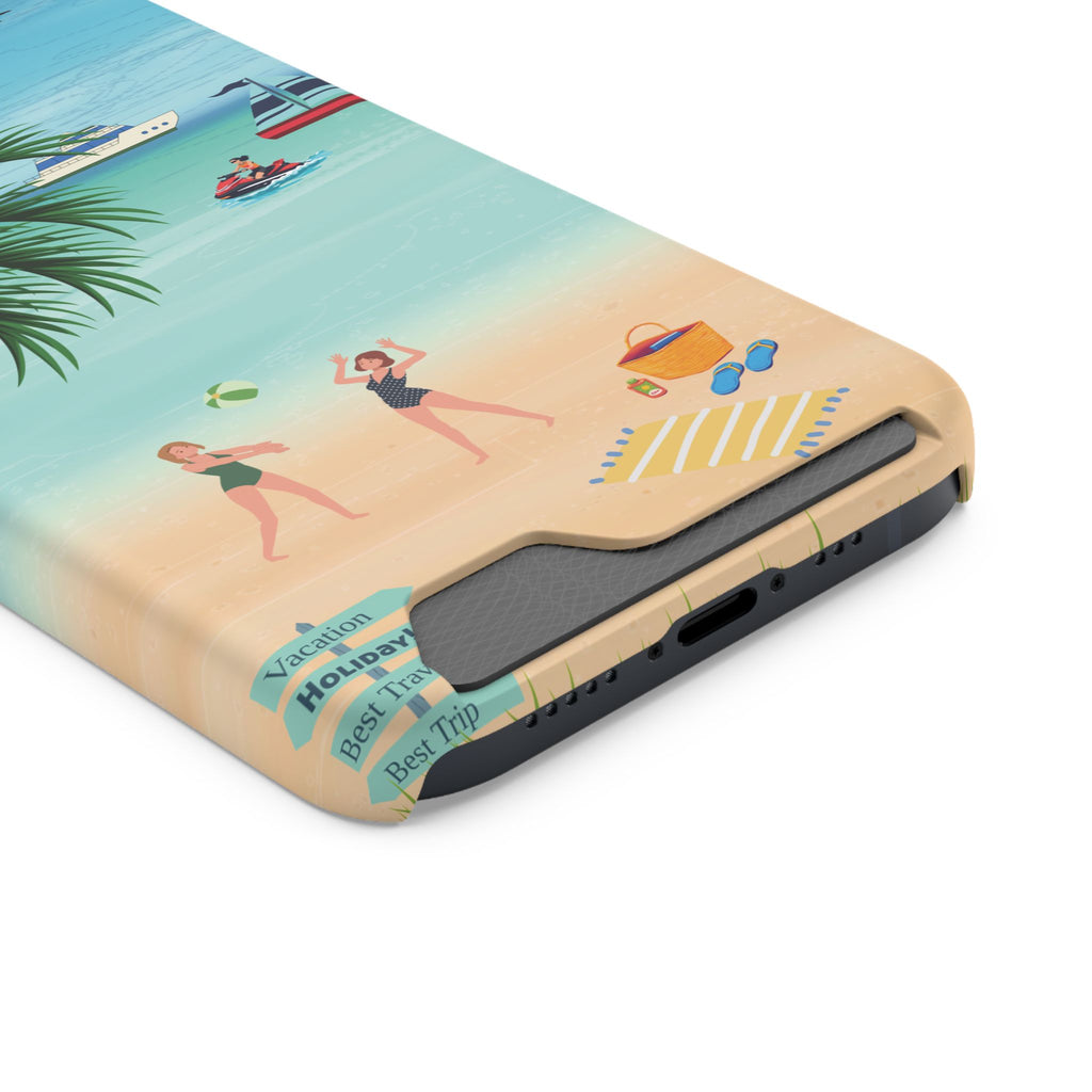 Beach Phone Case With Card Holder