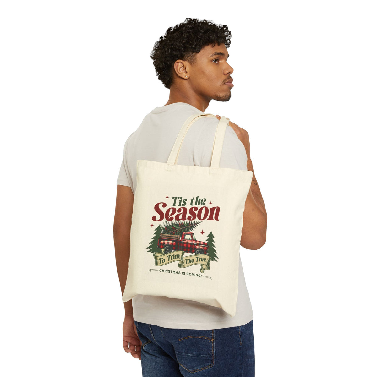 'Tis the Season' Vintage Truck Christmas Tote Bag