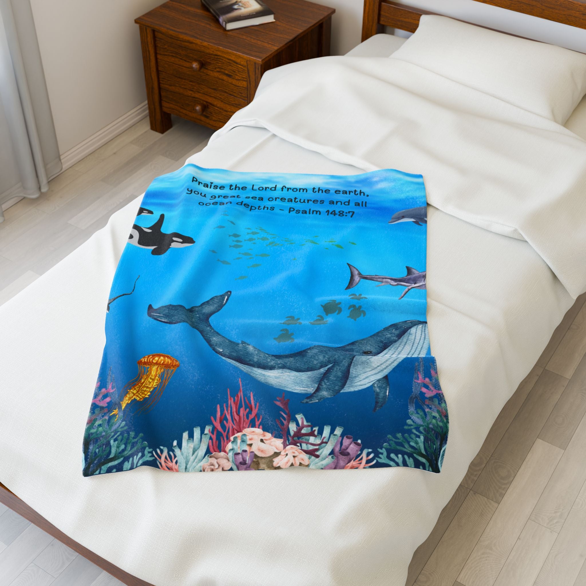 Ocean Plush Blanket (Psalm 148:7)