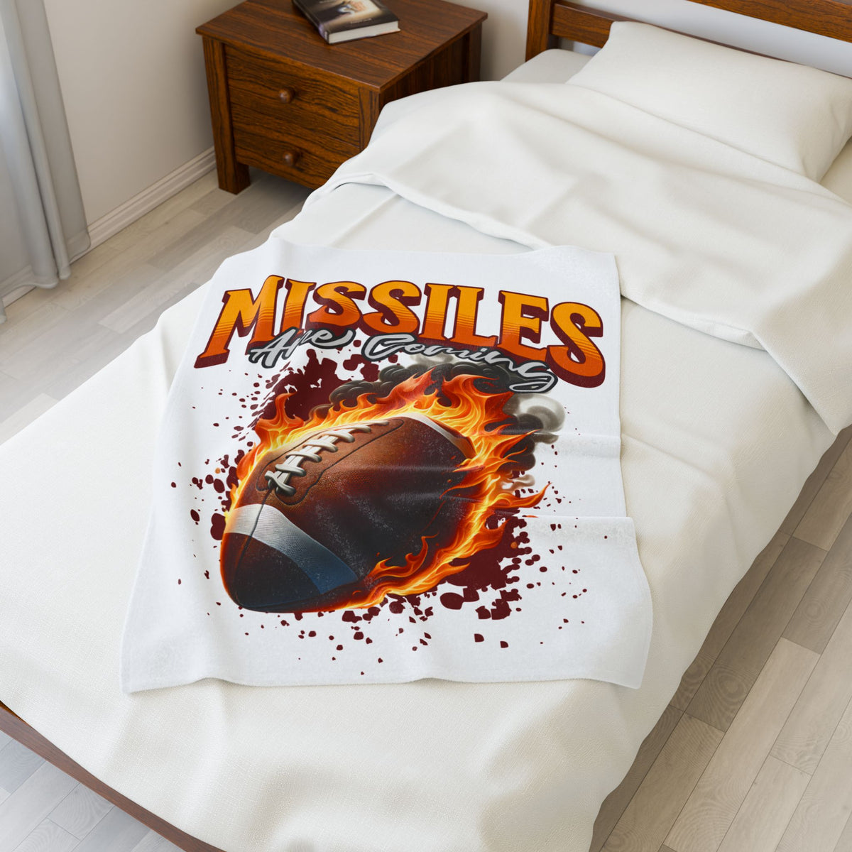 Football 'Missiles Are Coming' Plush Blanket