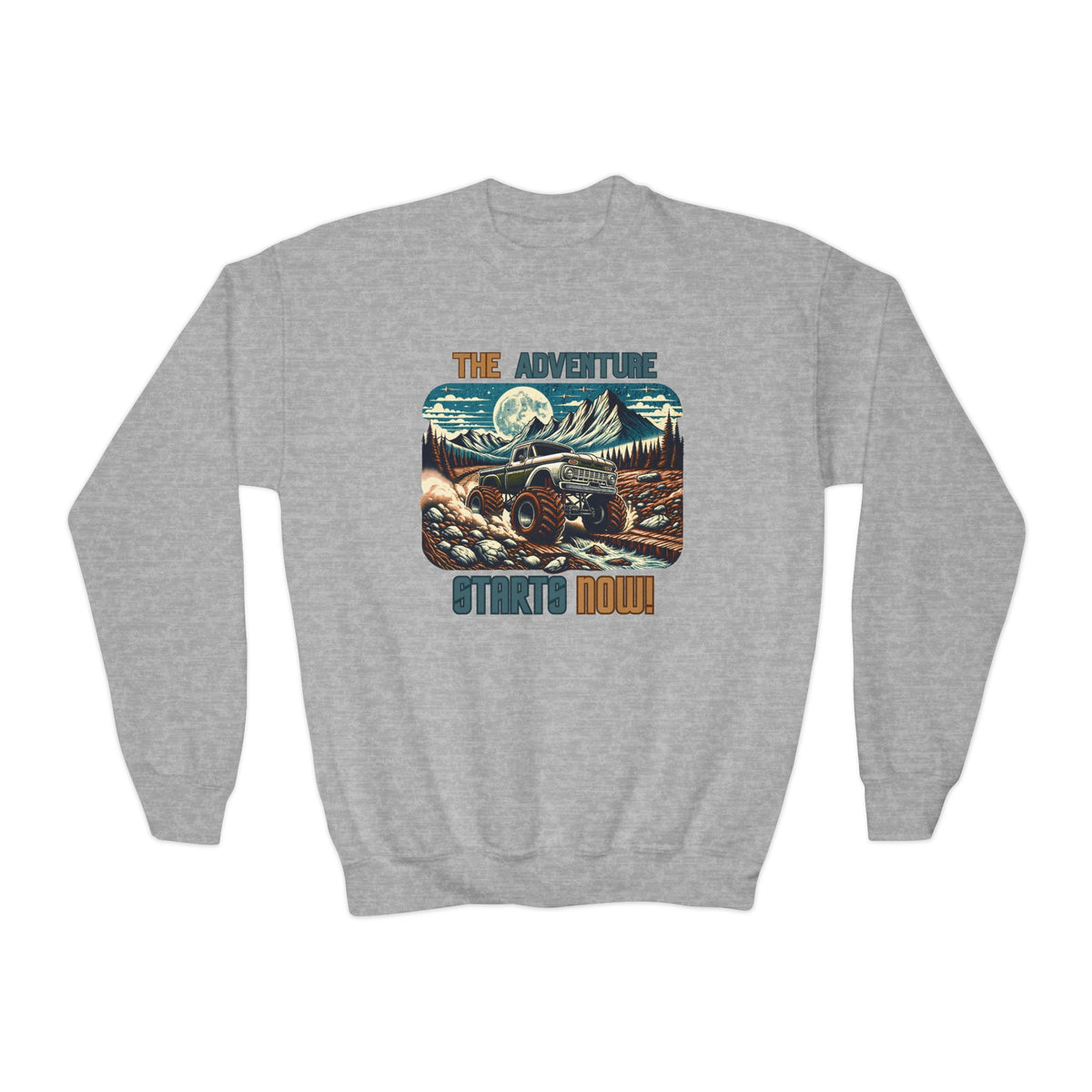 “The Adventure Starts Now” Youth Crewneck