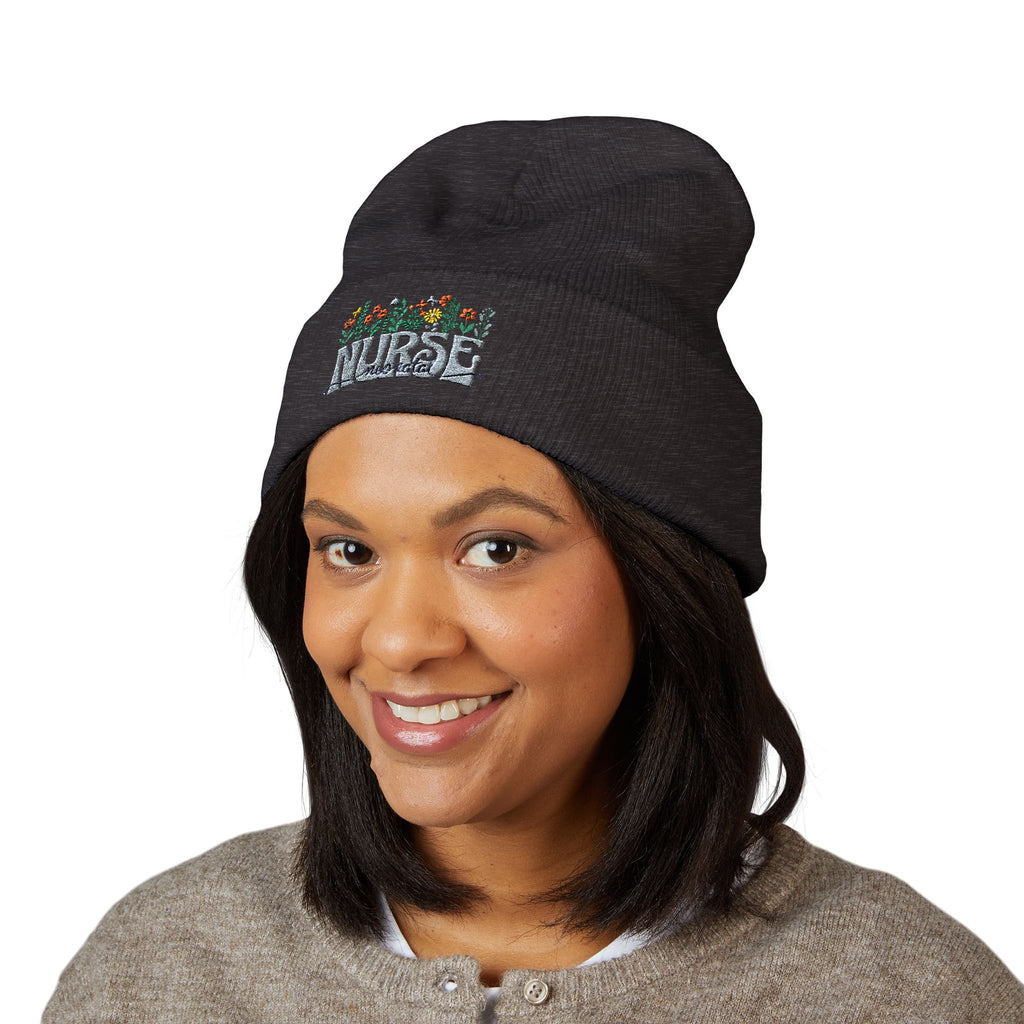 Nurse Floral Embroidered Beanie