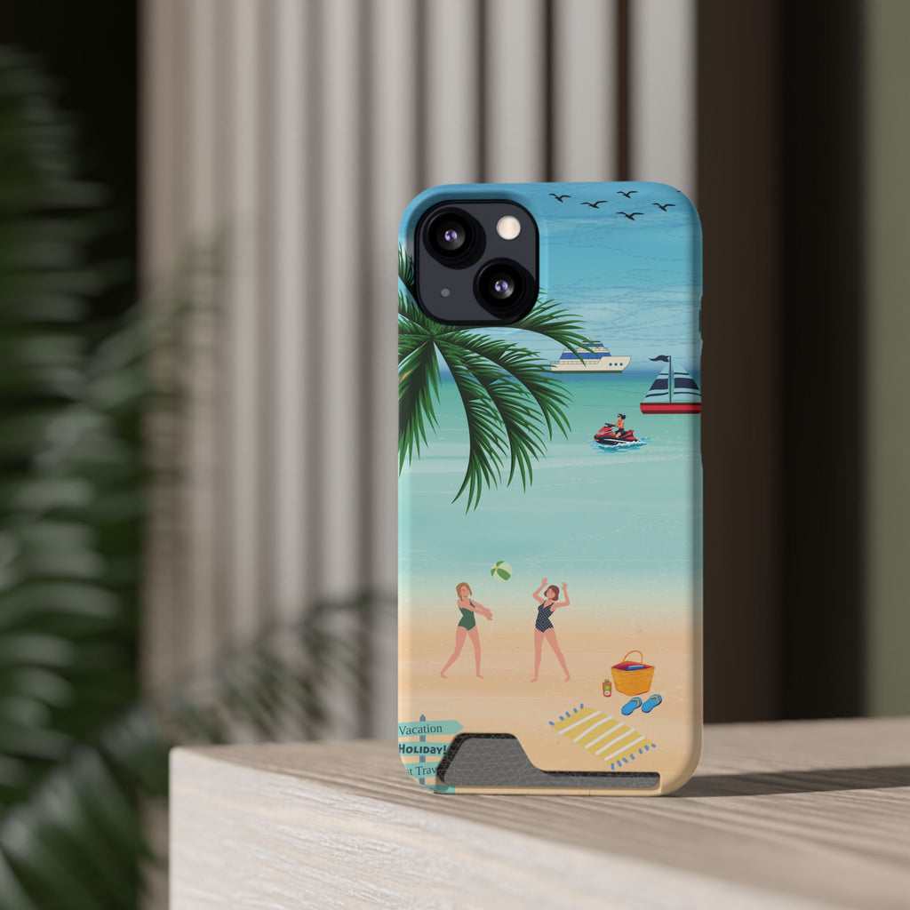 Beach Phone Case With Card Holder