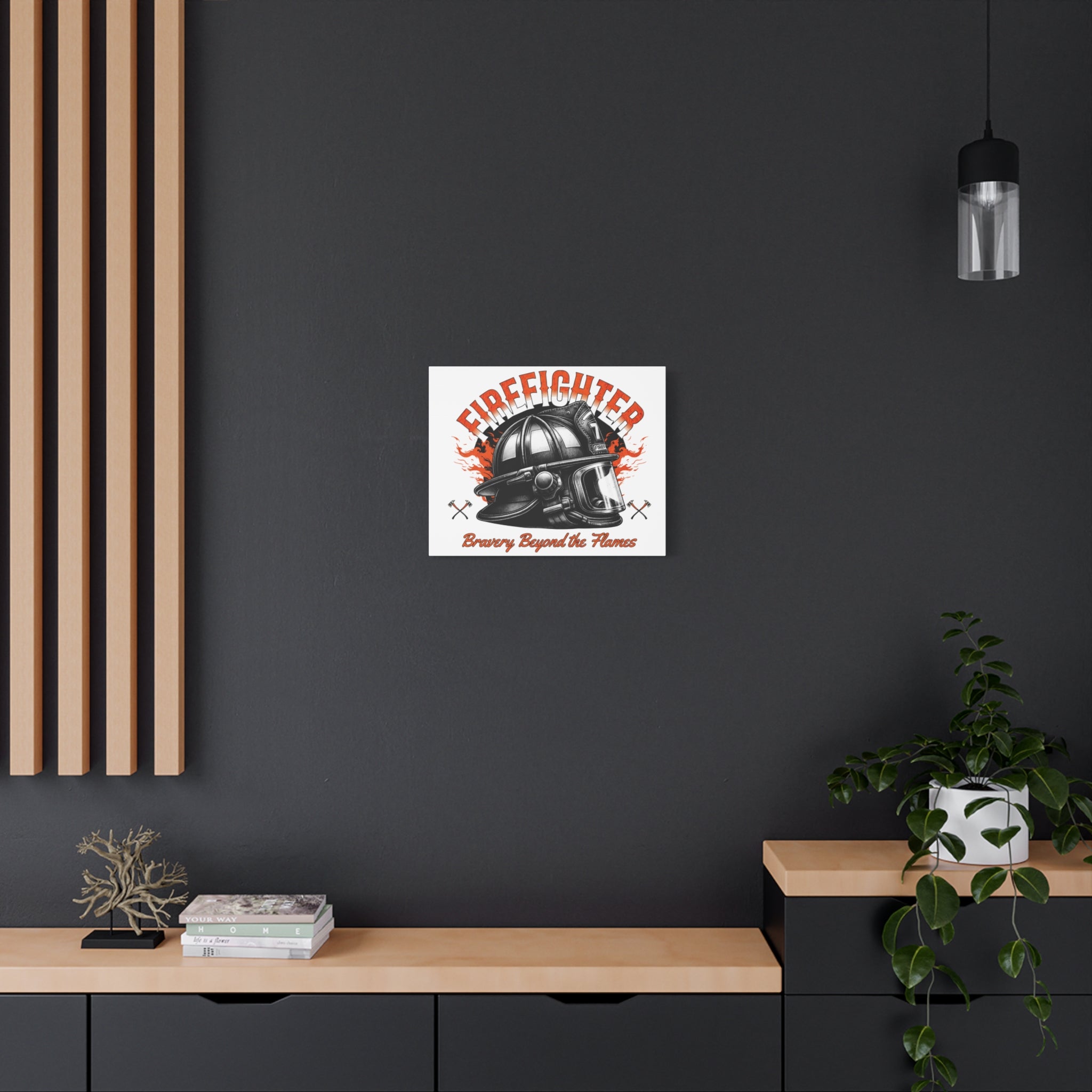 Brave Firefighter Canvas Wall Art