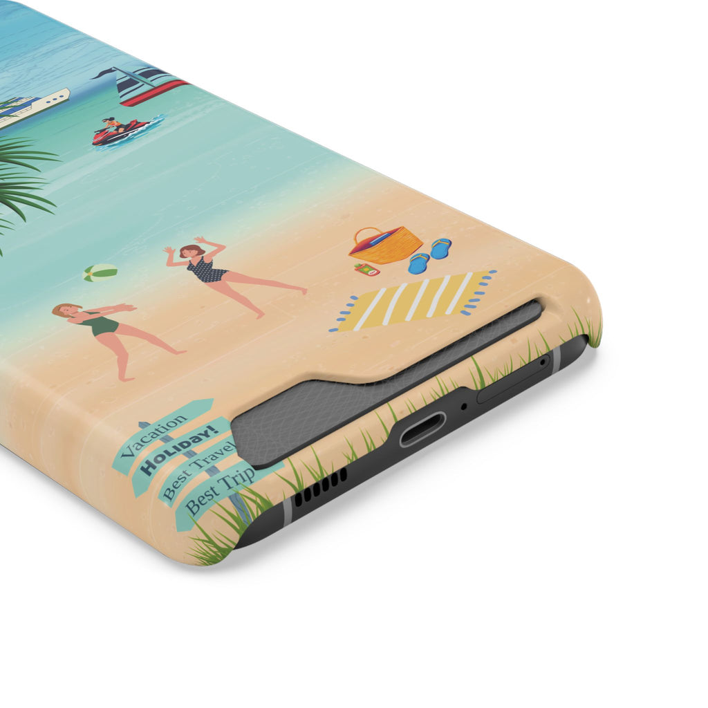 Beach Phone Case With Card Holder