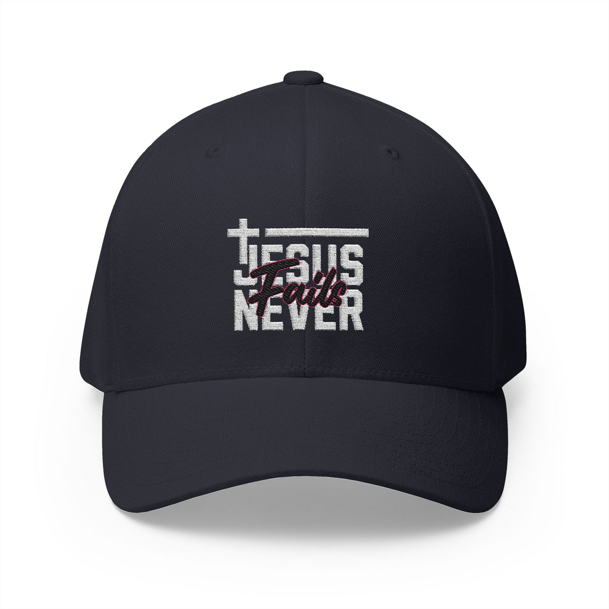 Embroidered 'Jesus Never Fails' Faith Baseball Hat