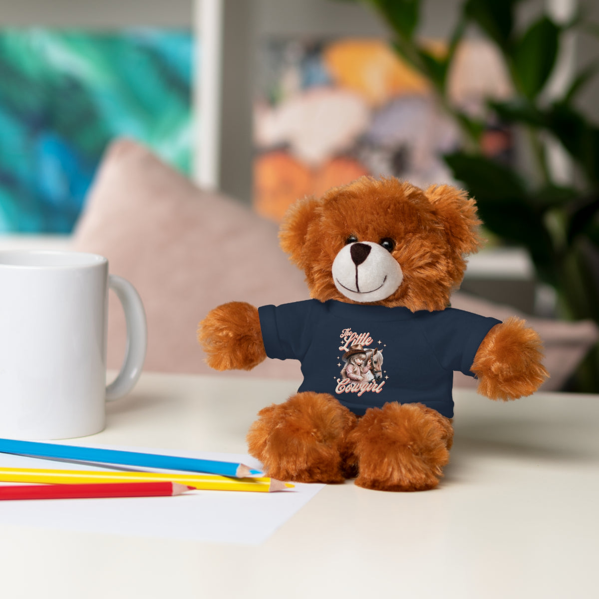 Plush Animal with 'The Little Cowgirl' Tee