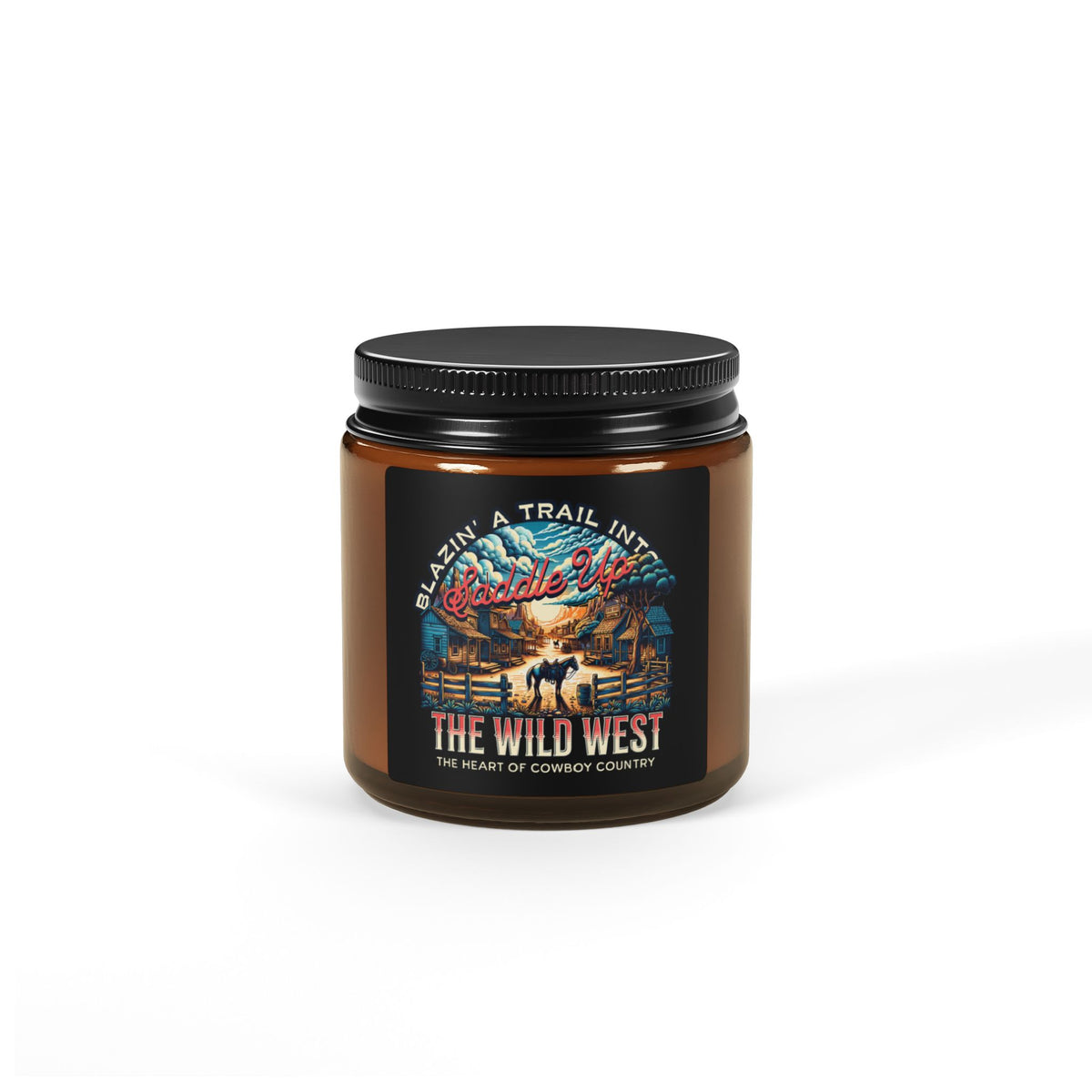 Blazin' A Trail Amber Candle Jar (4oz. 9oz.)