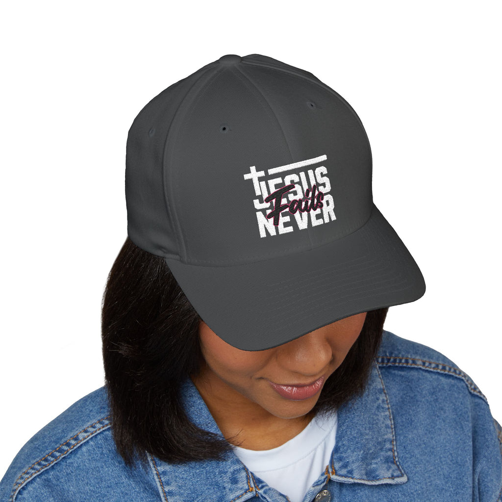Embroidered 'Jesus Never Fails' Faith Baseball Hat