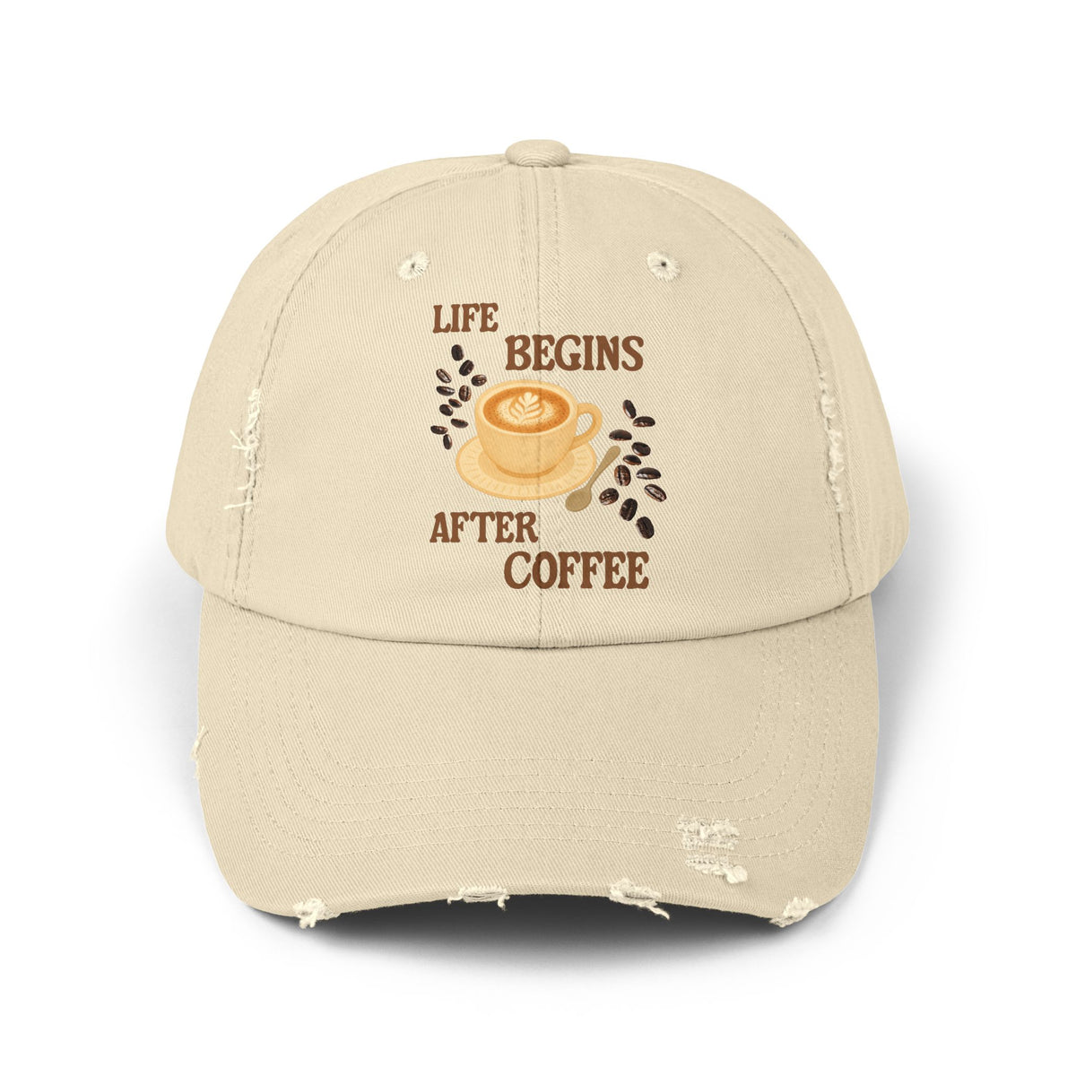 "Life Begins After Coffee" Embroidered Hat