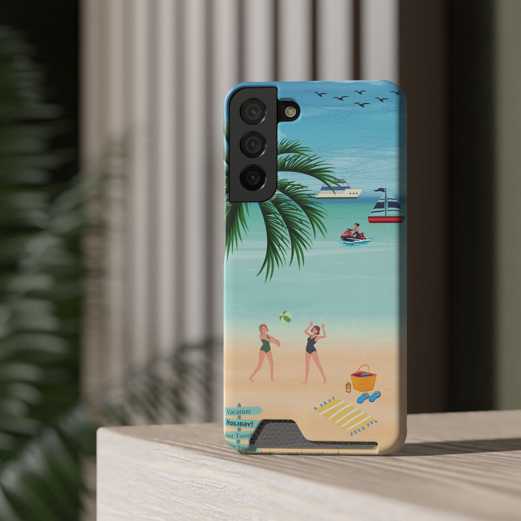 Beach Phone Case With Card Holder