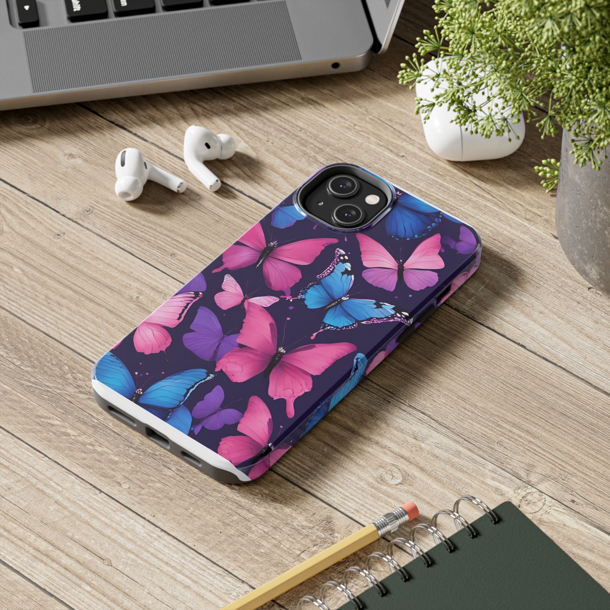 Butterfly Phone Case (Pink,Purple and Blue)