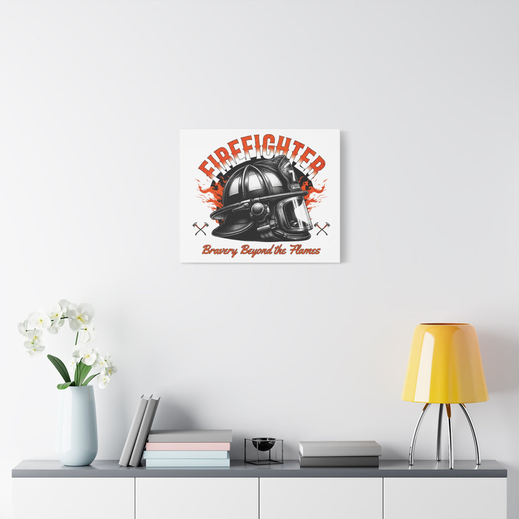 Brave Firefighter Canvas Wall Art