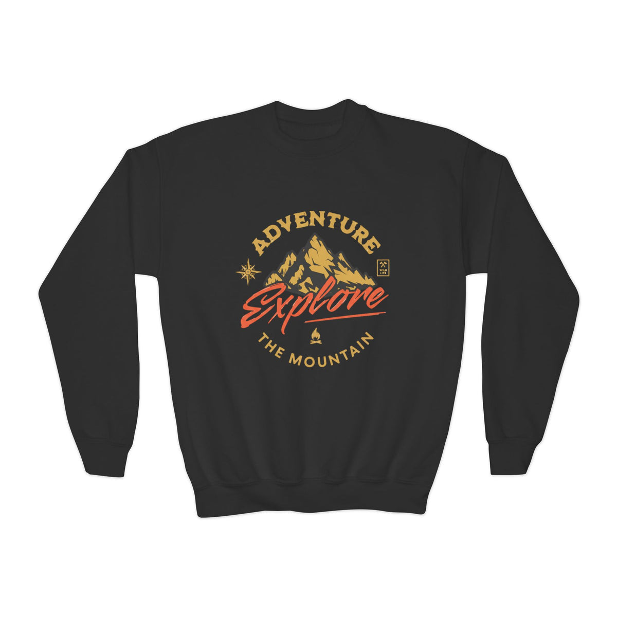 Adventure Explore Mountain Youth Crewneck