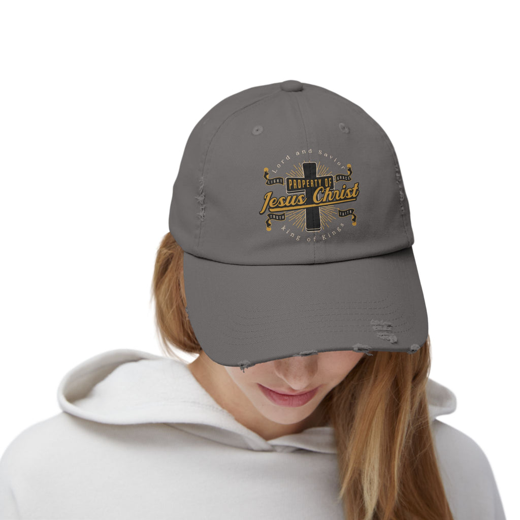 "Property of Jesus Christ" Distressed Baseball Cap