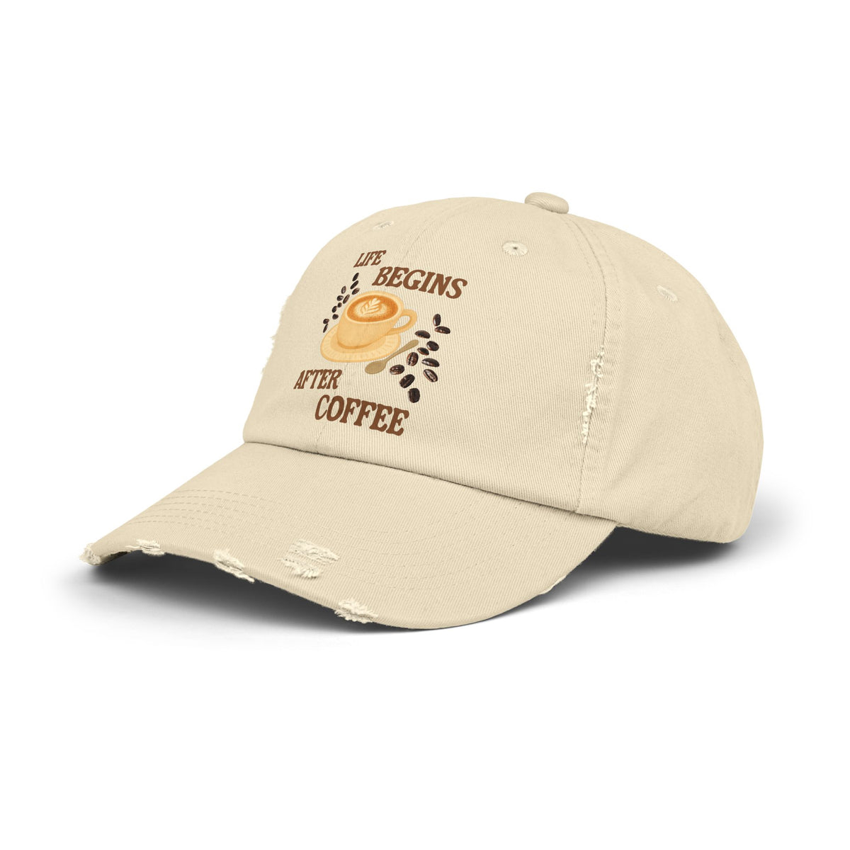 "Life Begins After Coffee" Embroidered Hat