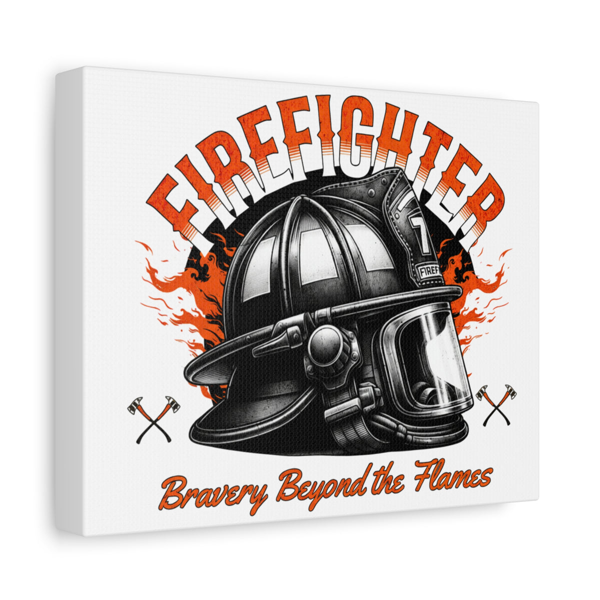 Brave Firefighter Canvas Wall Art