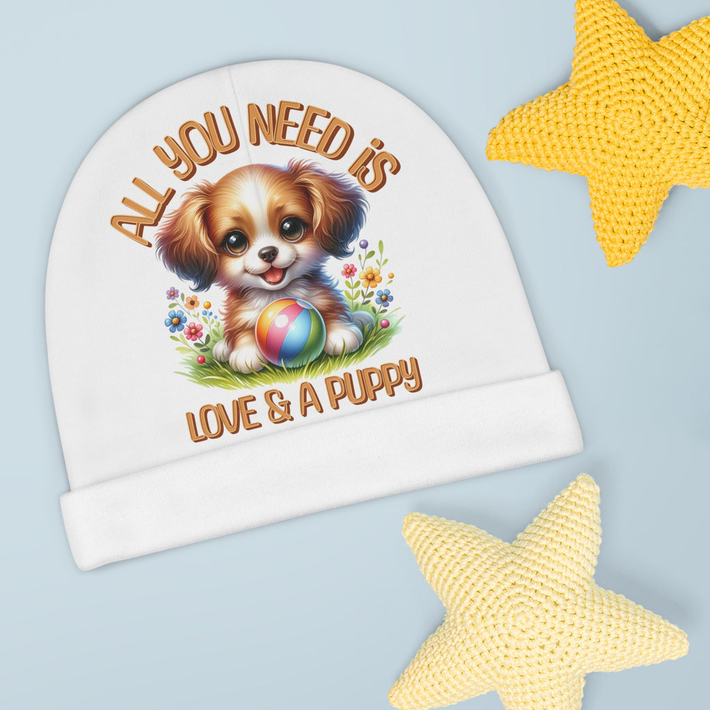 "All You Need Is Love & A Puppy" Puppy Infant Hat