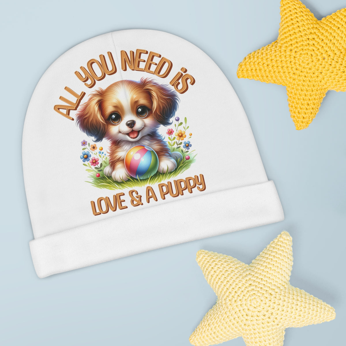 "All You Need Is Love & A Puppy" Puppy Infant Hat