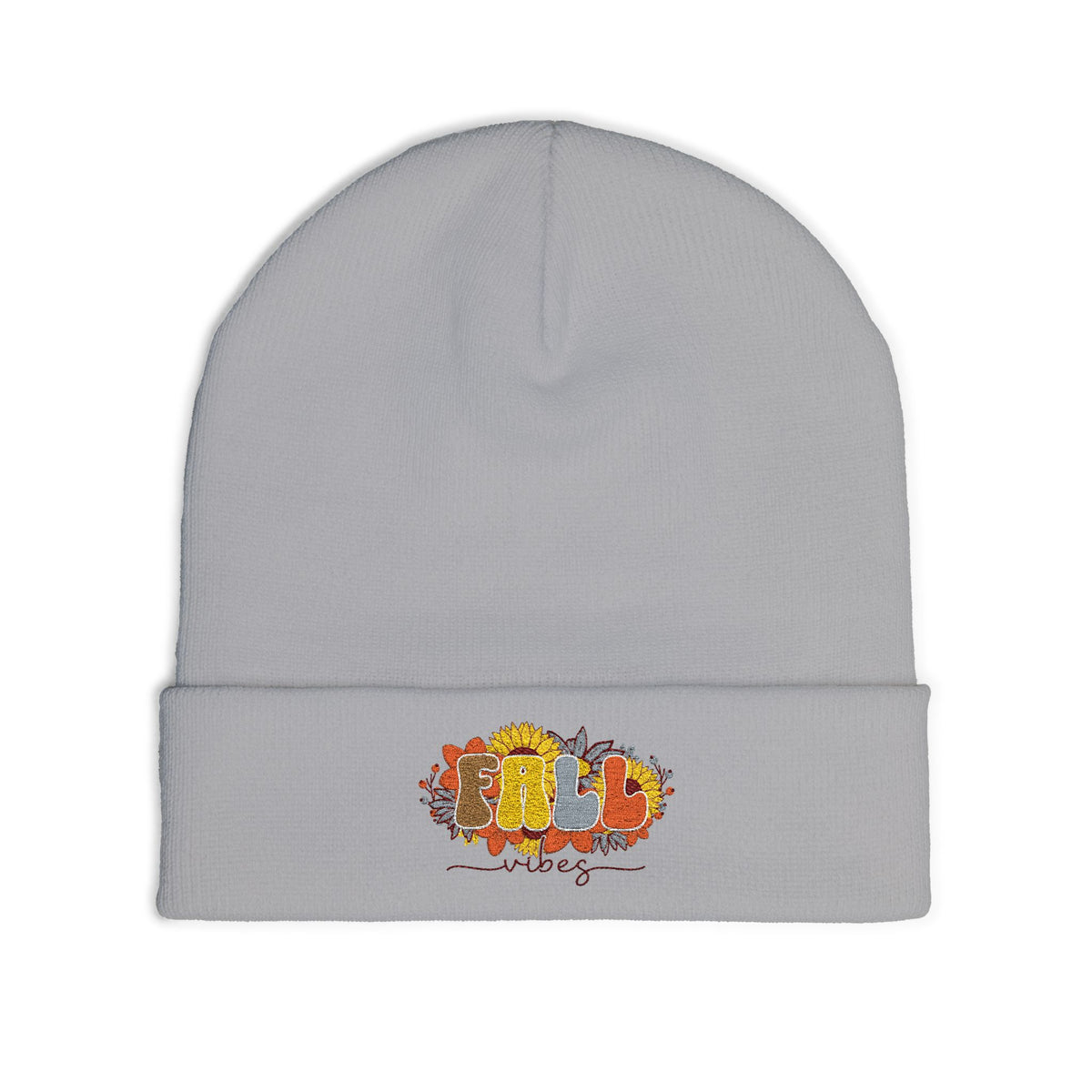 Fall Floral Embroidered Beanie