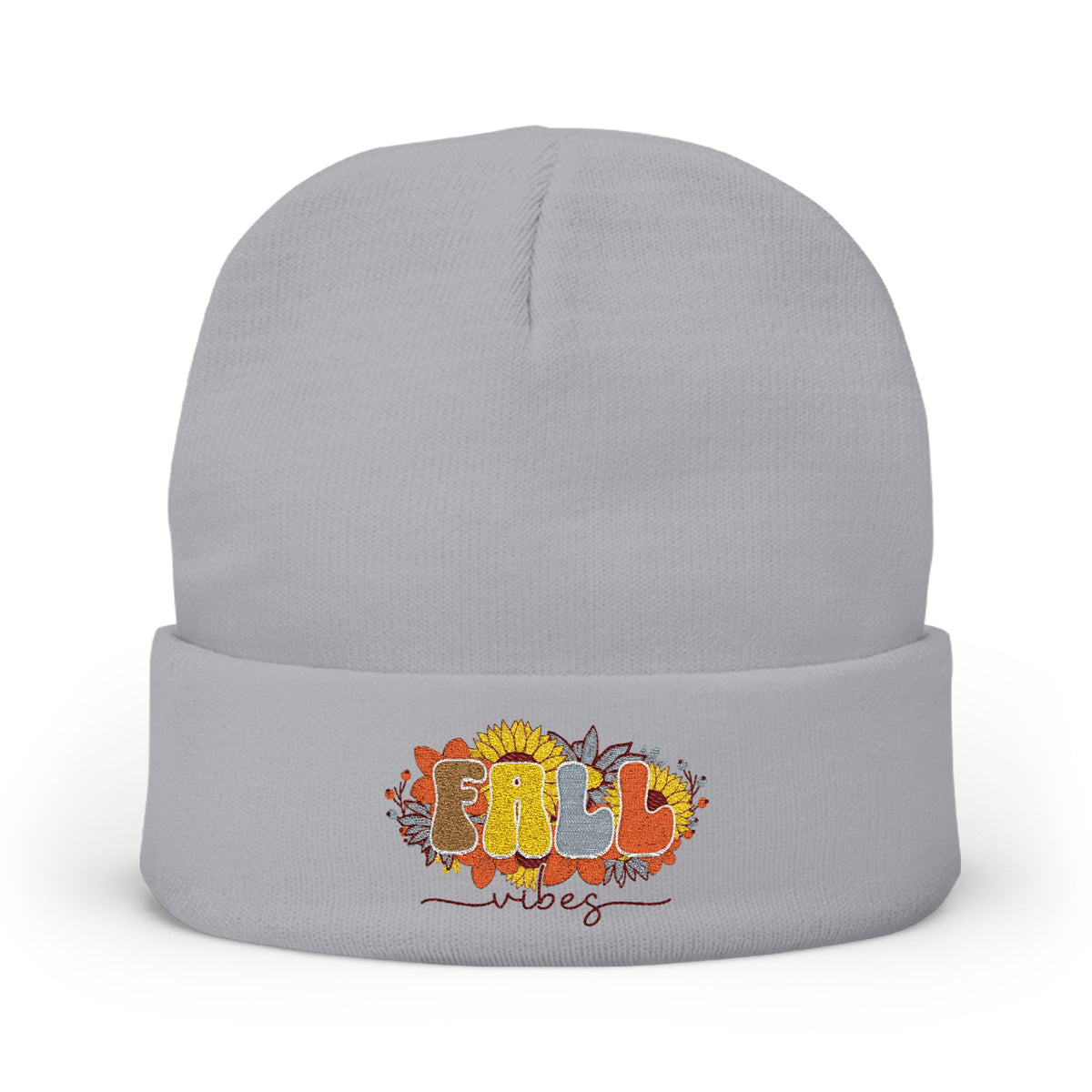 Fall Floral Embroidered Beanie