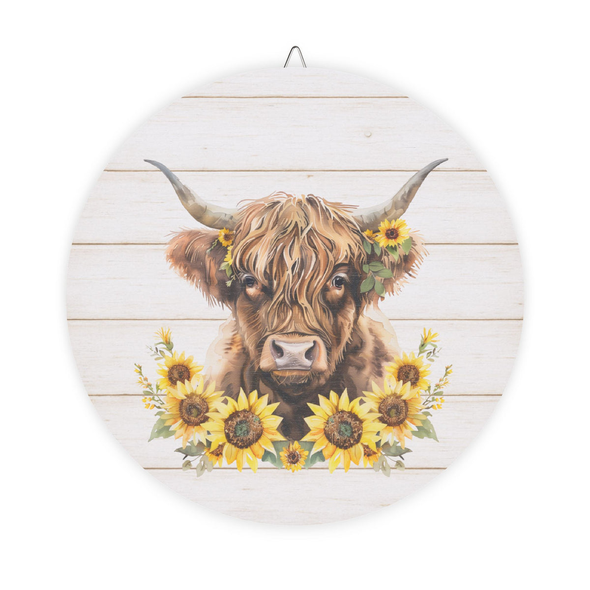 Sunflower Highland Cow Wall Decor
