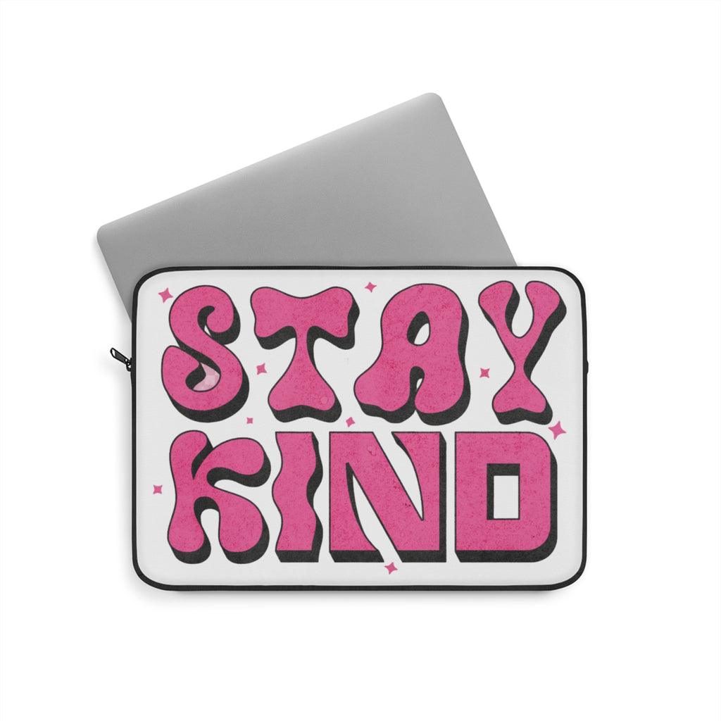 Stay Kind Pink Retro Laptop Cover