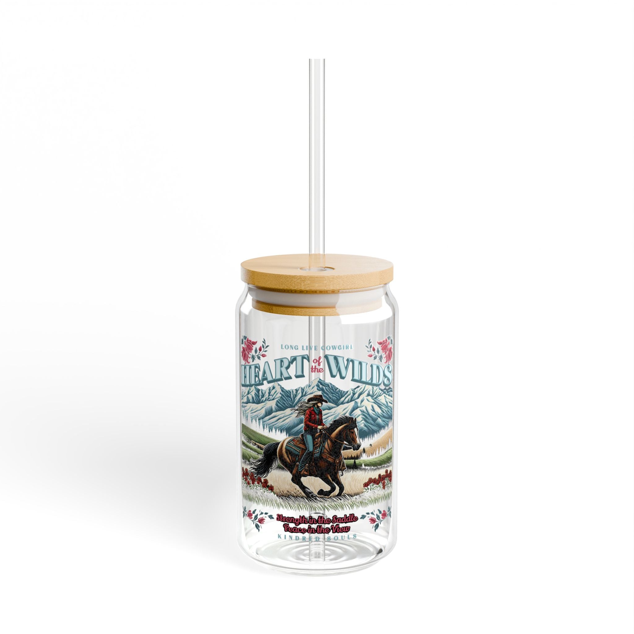 Cowboy Western Sipper Glass (16oz)