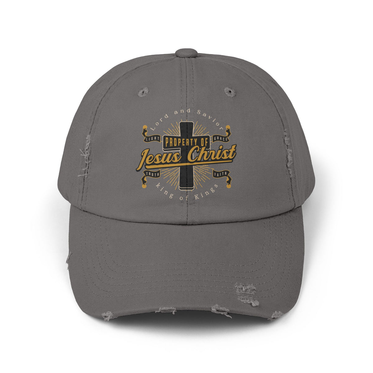 "Property of Jesus Christ" Distressed Baseball Cap