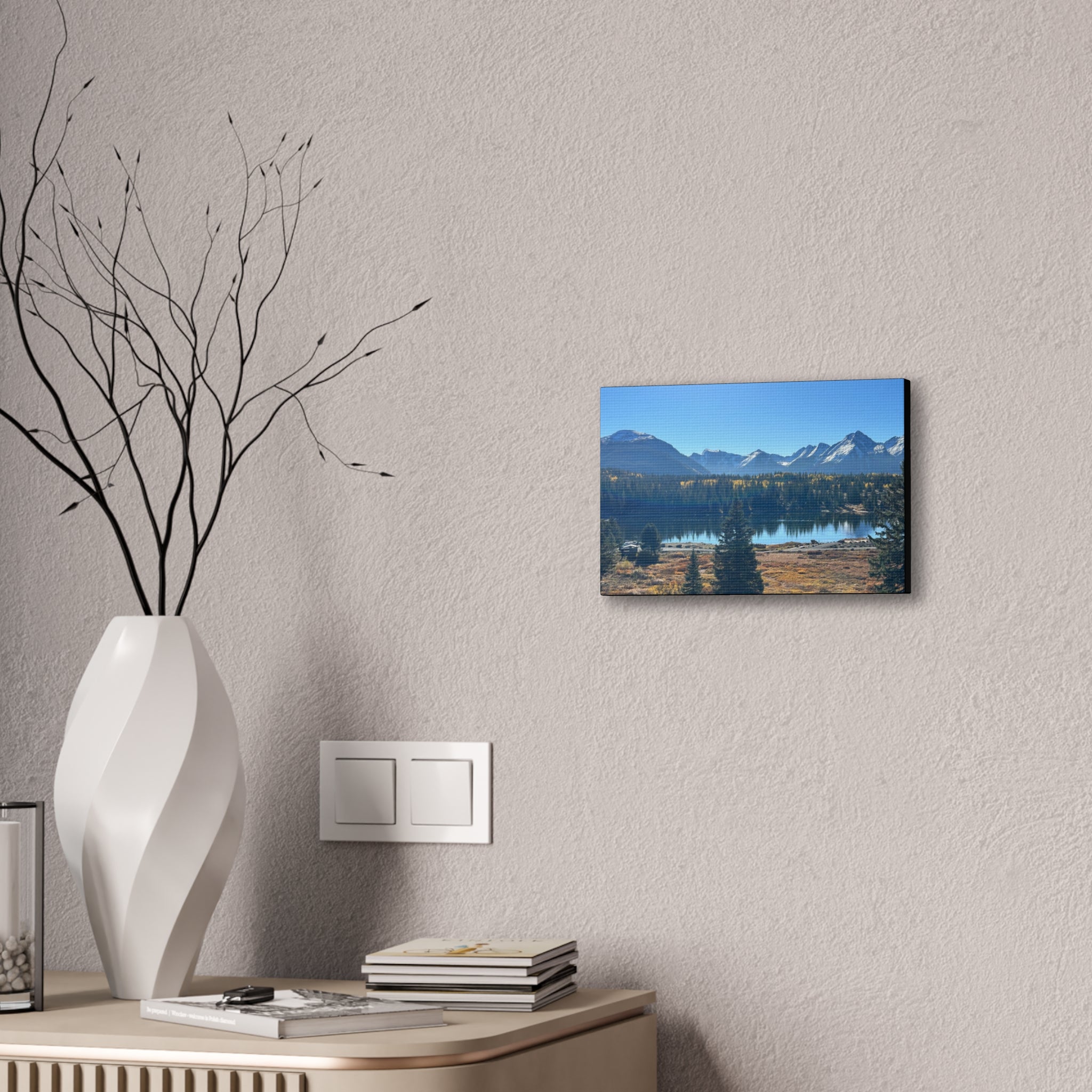 Mountain Lake Landscape Canvas