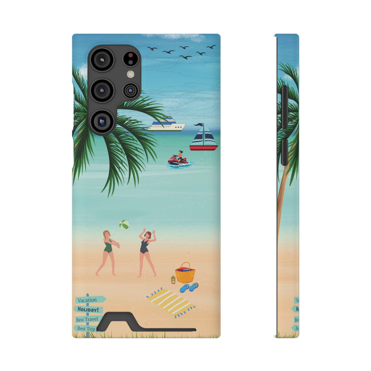 Beach Phone Case With Card Holder