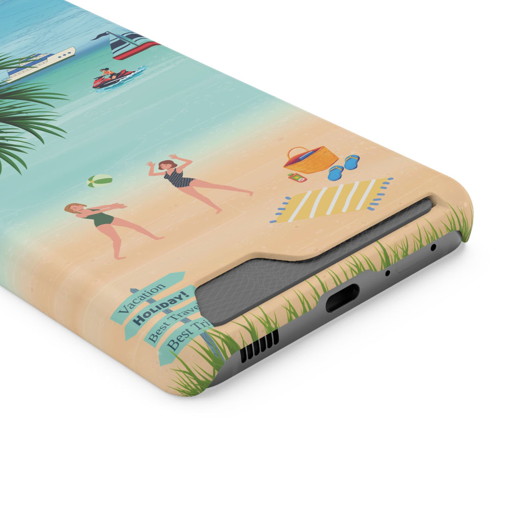 Beach Phone Case With Card Holder
