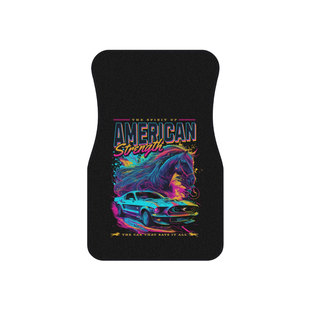 Neon Retro Muscle Car Front Floor Mats