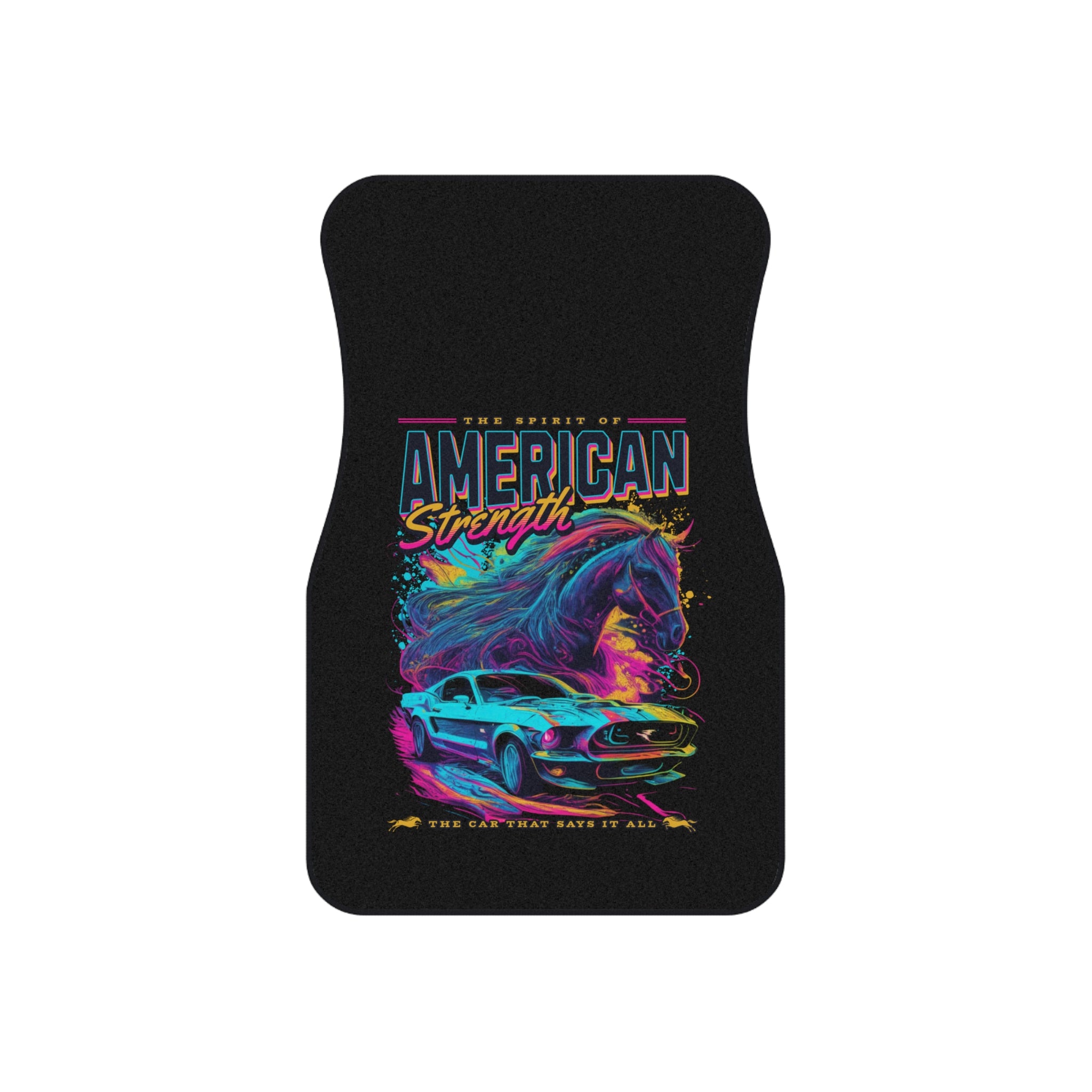 Neon Retro Muscle Car Front Floor Mats