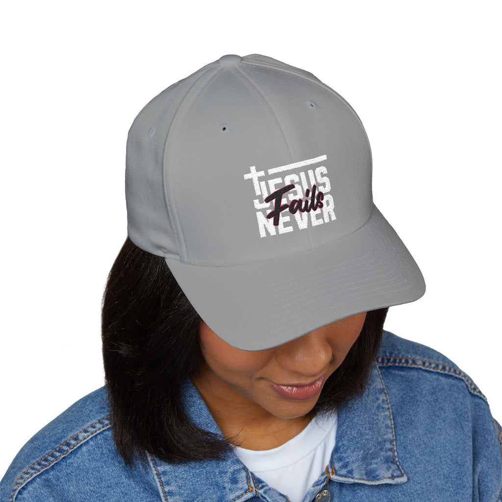 Embroidered 'Jesus Never Fails' Faith Baseball Hat
