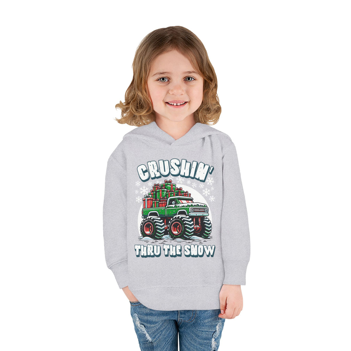 "Crushin' Thru the Snow" Christmas Monster Truck Hoodie
