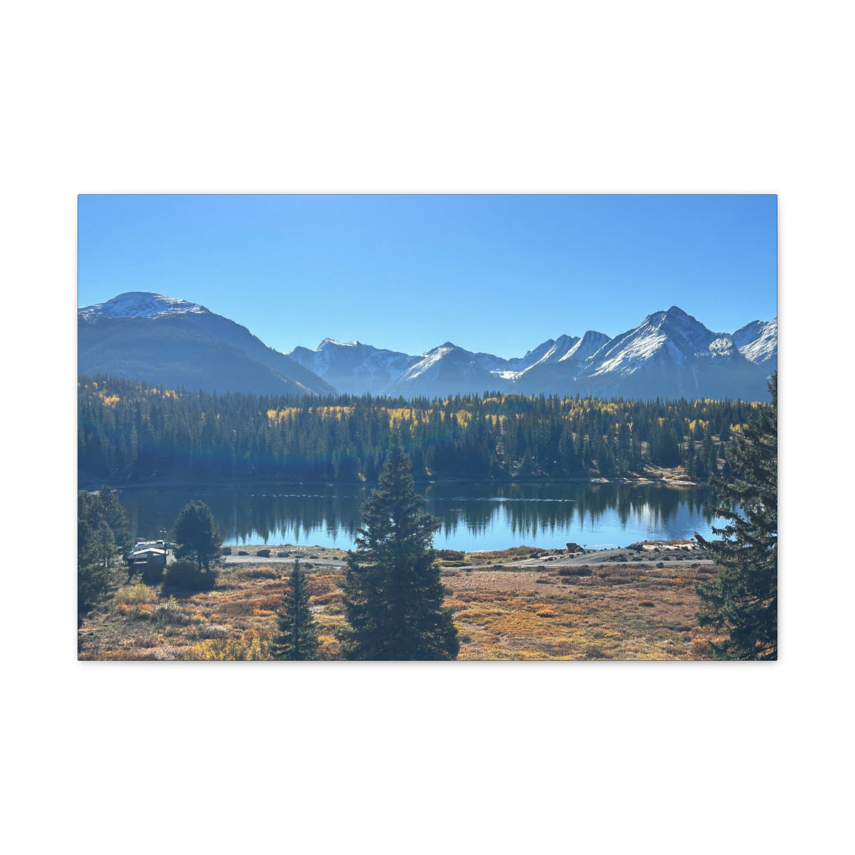 Mountain Lake Landscape Canvas