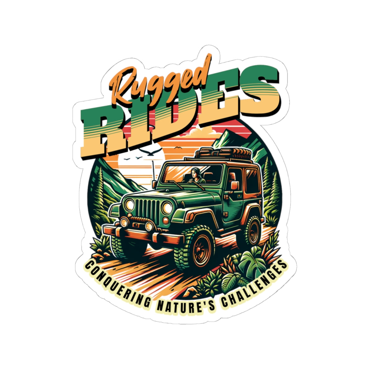 Rugged Rides Jeep Sticker