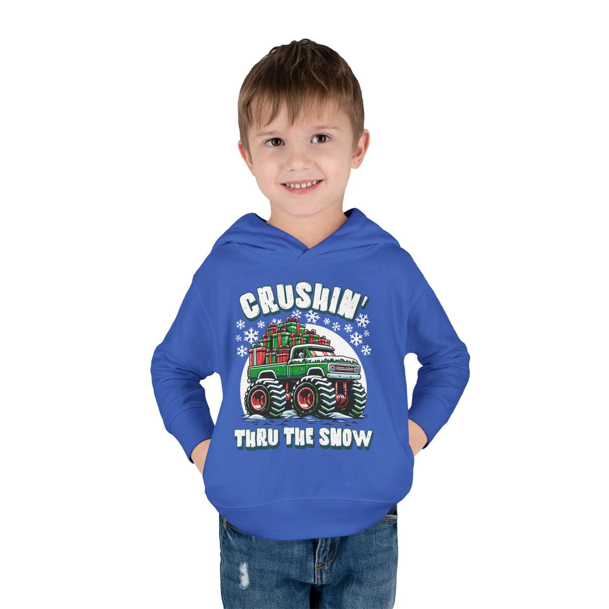 "Crushin' Thru the Snow" Christmas Monster Truck Hoodie