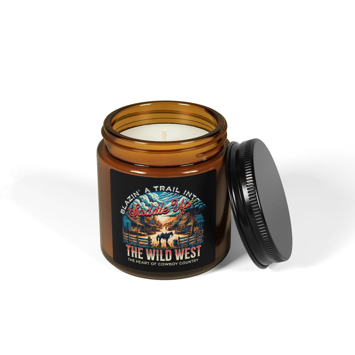 Blazin' A Trail Amber Candle Jar (4oz. 9oz.)