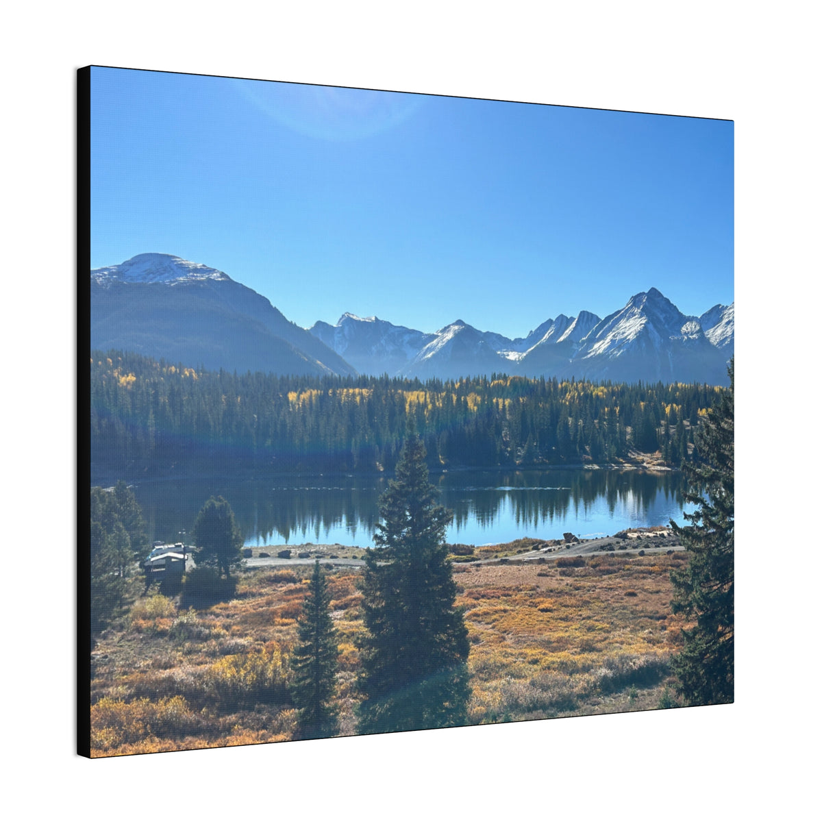 Mountain Lake Landscape Canvas